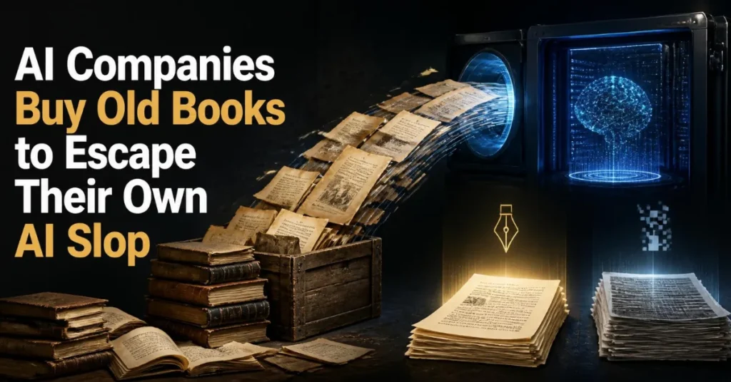 AI Companies Buy Old Books to Escape Their Own AI Slop
