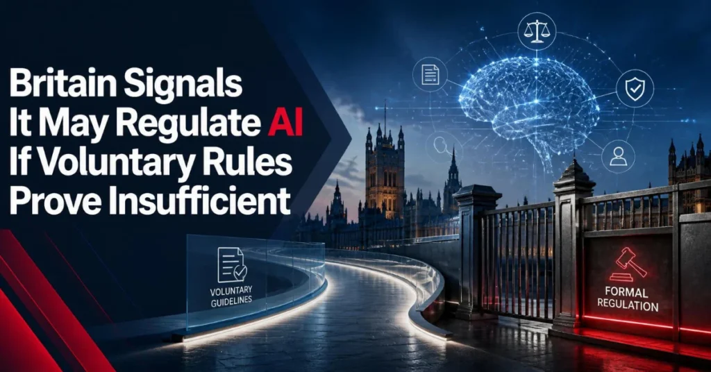 Britain Signals It May Regulate AI If Voluntary Rules Prove Insufficient