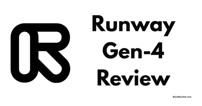 Runway Gen-4 AI video generator interface with text to video creation and cinematic editing tools